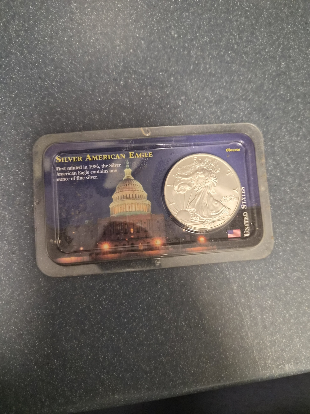 American Eagle Outfitters Silver American Eagle Coin in Blue Display Card